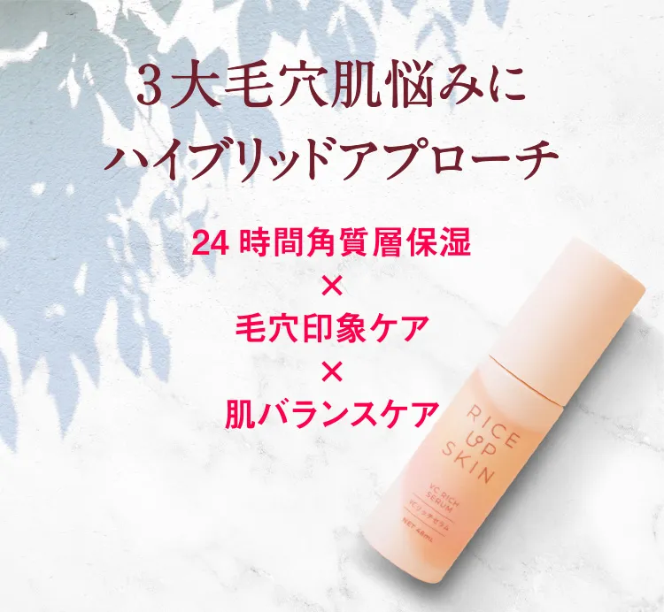 毛穴・乾燥・くすみの三大悩みに応えるハイブリッドアプローチ図解