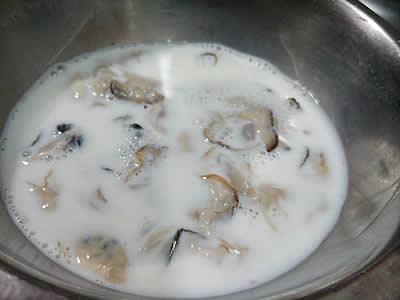 牡蠣のクリームライスペンネ